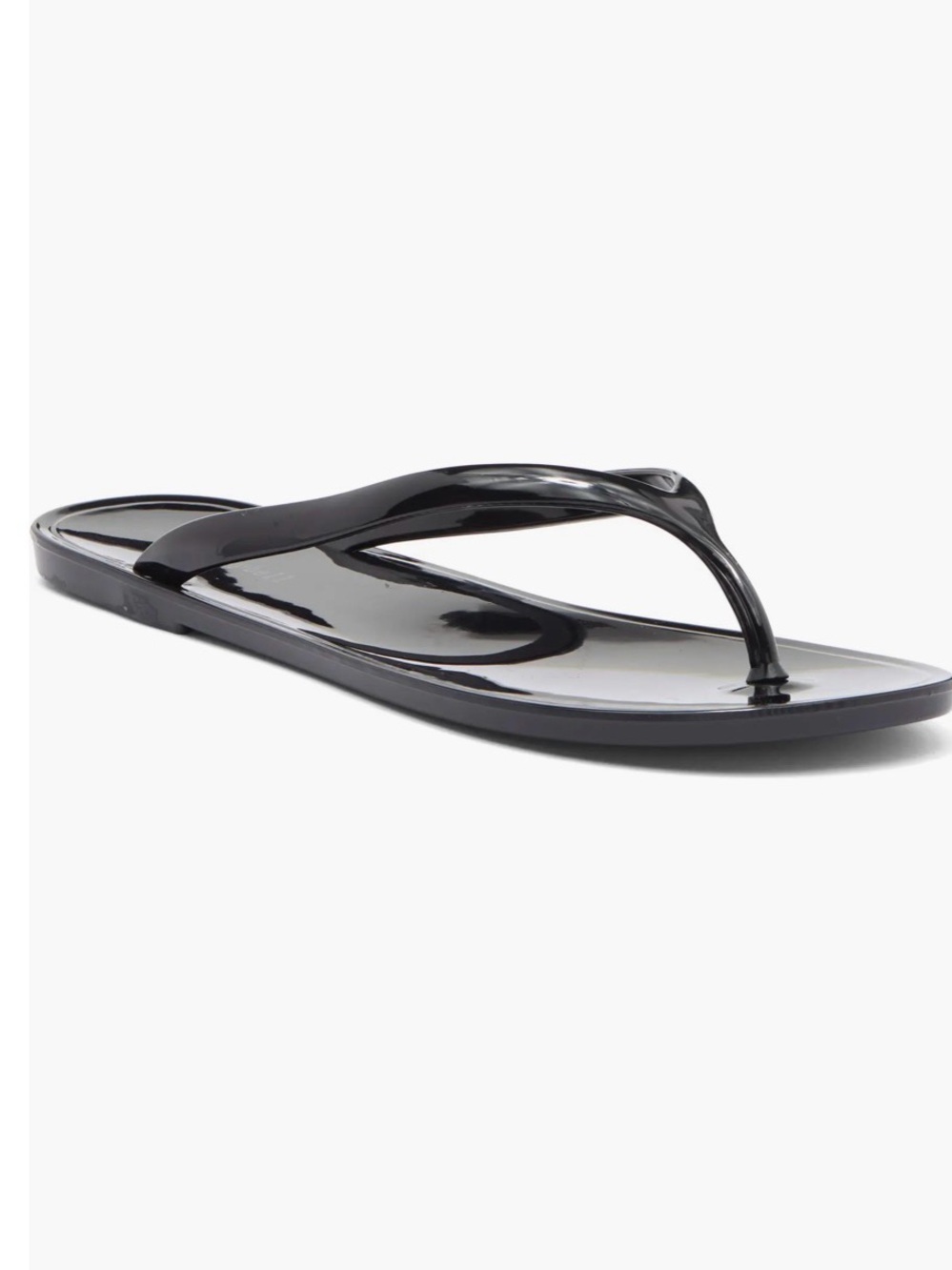 Jeffrey Campbell Glossy Black Jelly Thong Sandals